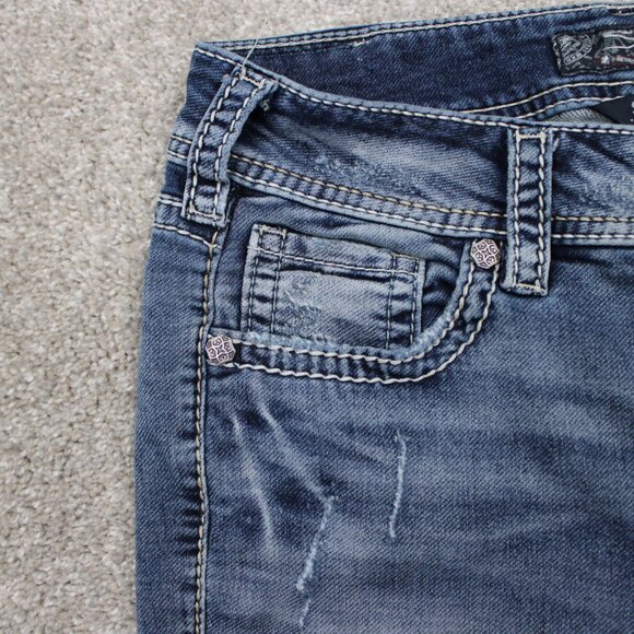 Silver Joga Suki Mid Skinny Jeans Womens 29x31 Blue 5-Pocket Stretch Denim - Picture 11 of 16